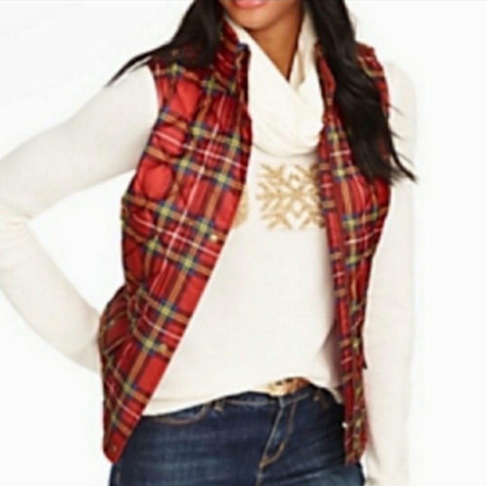 Talbots Down Puffer Vest Holiday Sz. XS EUC - Picture 2 of 10